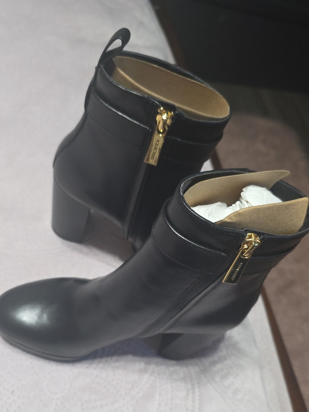 MICHAEL Michael Kors Black Leather Platform Ankle Boot - Picture 12 of 12
